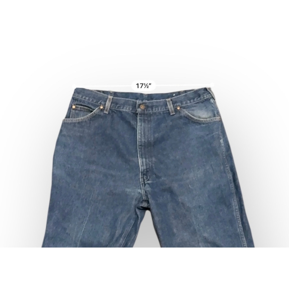 Vintage 80s Levi's Men's 557 For Cowboys Dark Denim Jeans Made In USA Sz 38x31​​ - Picture 3 of 11